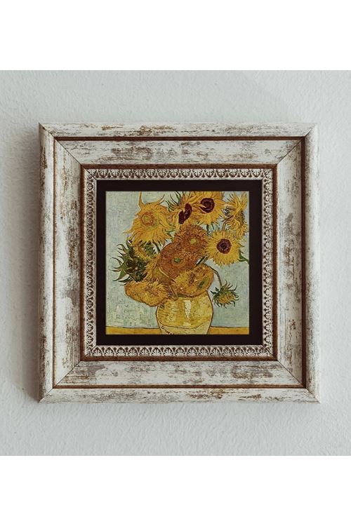 Vincent Van Gogh Çerçeveli Taş Tablo , Çerçeveli Taş Duvar Dekoru 20 cm