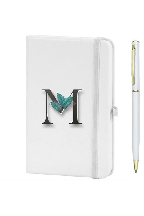 M Harfi Çiçek Baskılı Defter