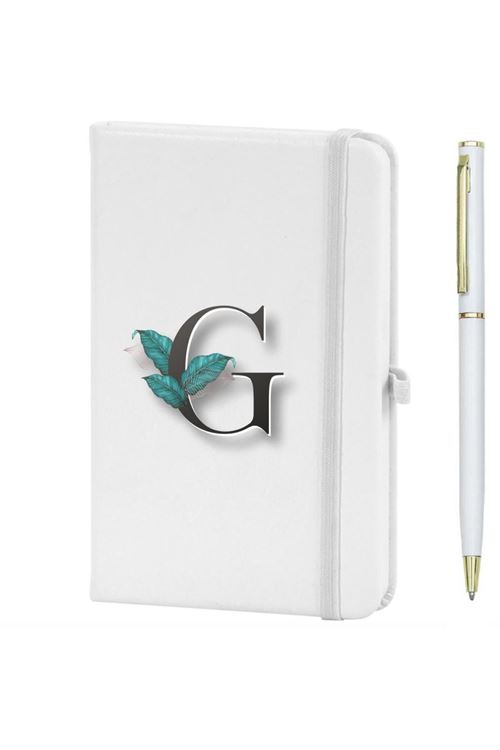 G Harfi Çiçek Baskılı Defter