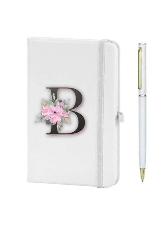 B Harfi Çiçek Desen Baskılı Defter