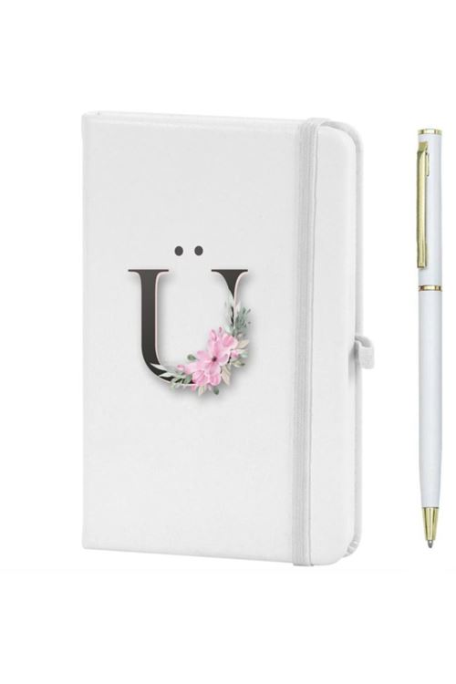 Ü Harfi Çiçek Desen Baskılı Defter