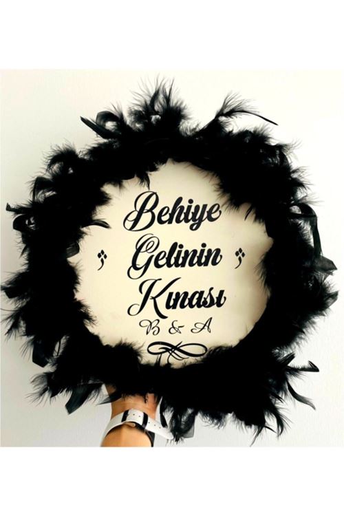 Siyah Tüylü Gelin Tefi 22 Cm