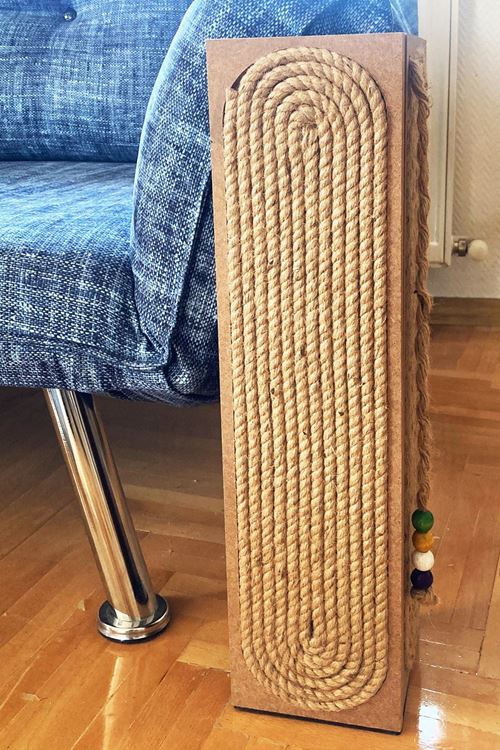 Kedi Tırmalama Tahtası Köşe Model Boncuk Detaylı