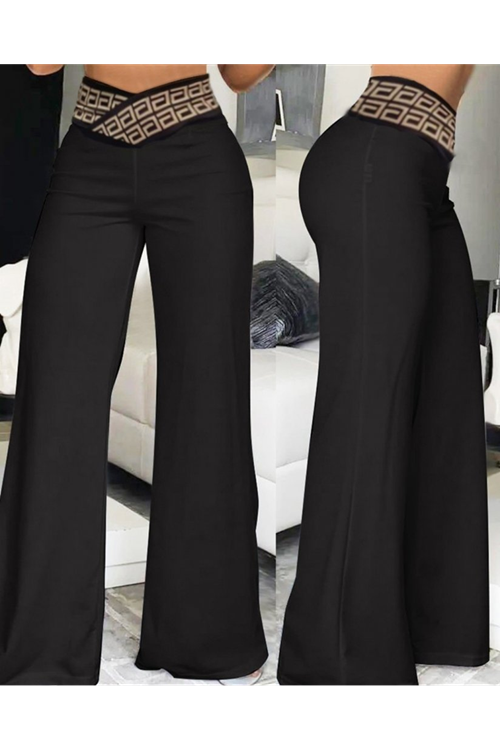 Kadın Belde Kruvaze Ve Ribana Detay Ispanyol Paça Ithal Krep Pantolon