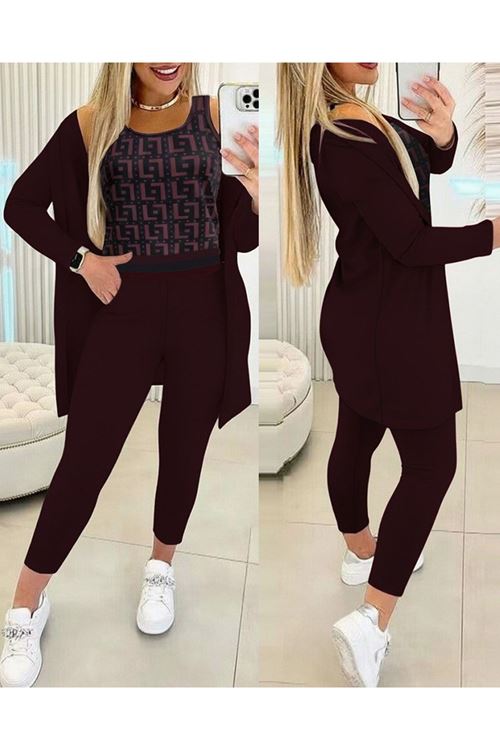 Kadın Uzun Kollu Krep üçlü Takım