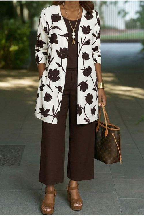 Kadın Uzun Kollu önü Açık Modal Ceket Kolsuz Viskon Iki Iplik Bluz Ve Pantolon üçlü Takım