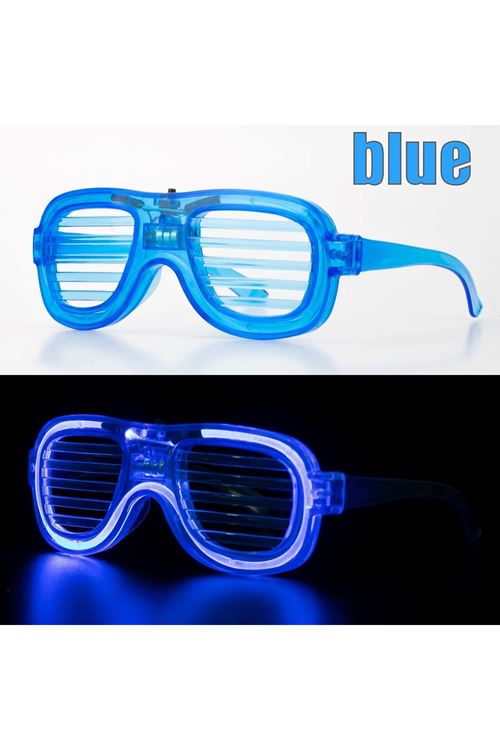 Mavi Led Işıklı Parti Gözlüğü - Neon 3 Modlu