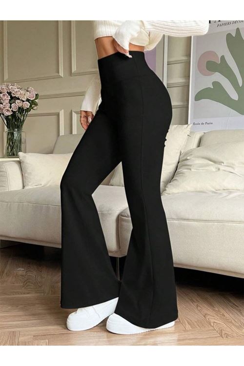 Kadın Yüksek Bel Ispanyol Paçalı Pantolon Tayt