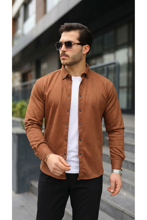 Erkek Uzun Kollu Süet Gömlek