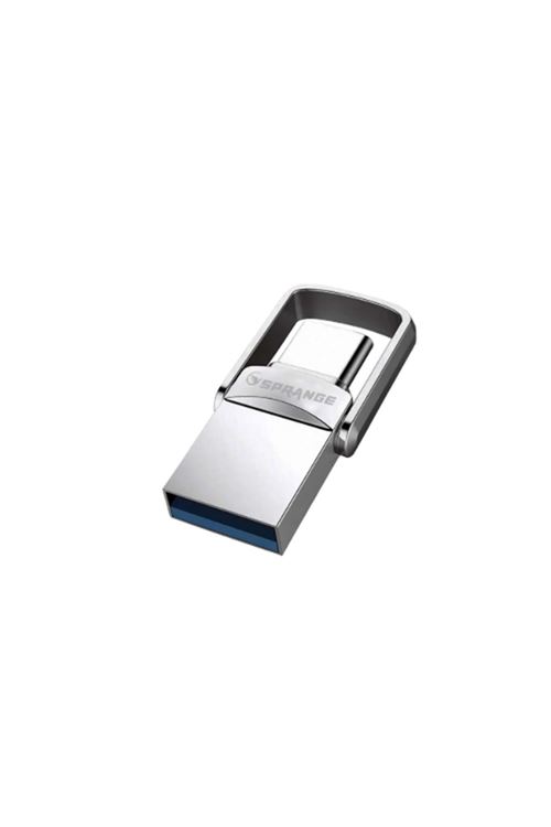 2'si 1 Arada USB 3.2 Type-C Ve USB 64GB Metal Flash Disk