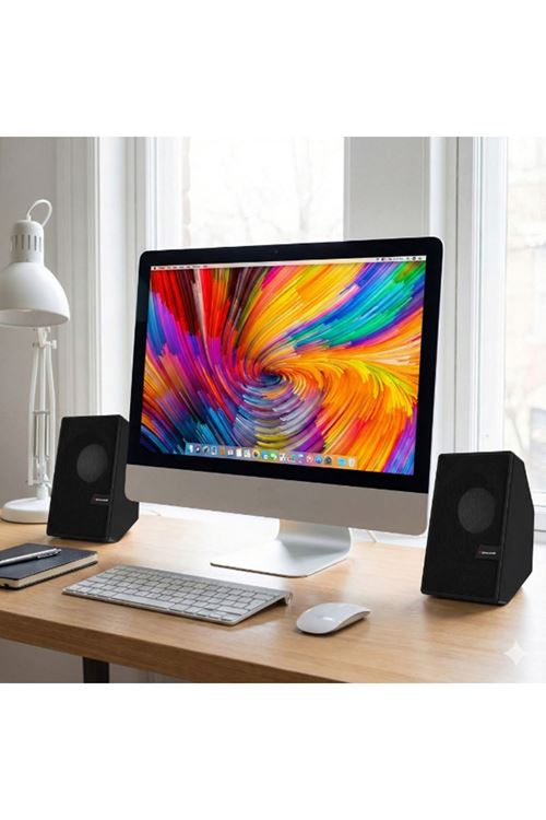 Siyah USB 2.0 + 3.5mm USB Hoparlör