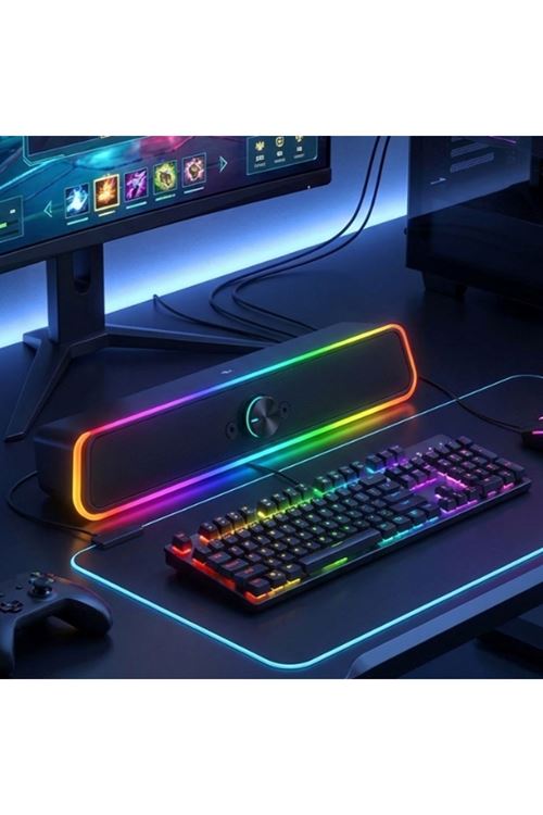 USB Jak Ve Mikrofon Çıkışlı RGB Hoparlör