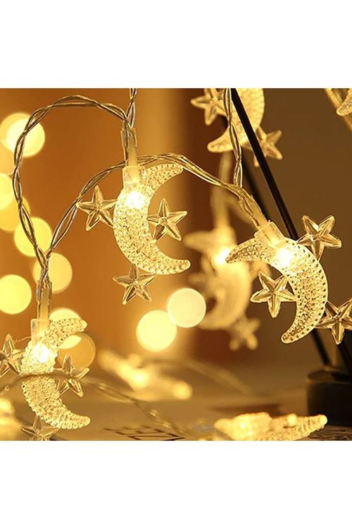 Ay Yıldız Tasarımlı 20 LED USB Aydınlatma