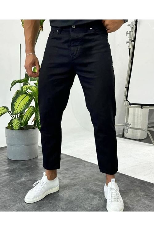 Erkek Siyah Mom Jean