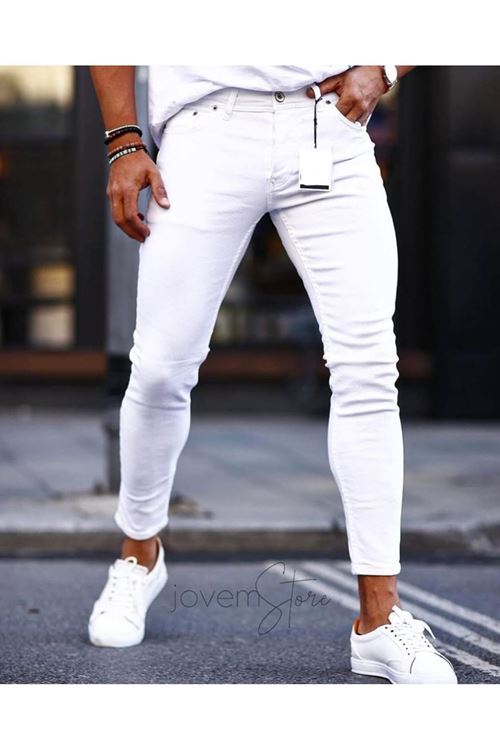 Erkek Beyaz Skinny Jean