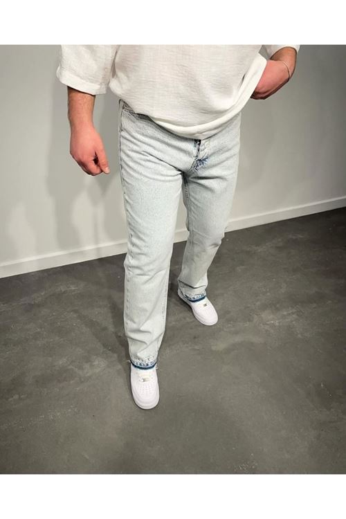 Erkek Paça Detaylı Baggy Jean