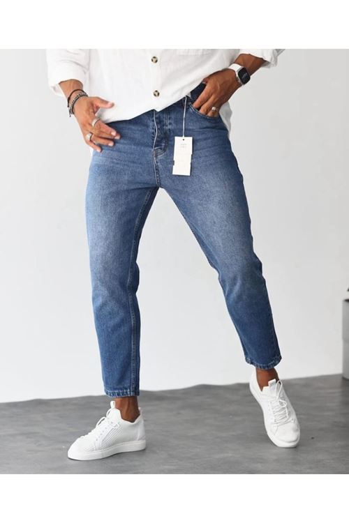 Erkek Mavi Mom Jean