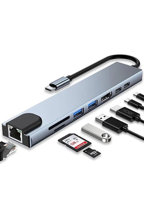 Type C Girişli 8 Port Dönüştürücü Ve Çoklayıcı