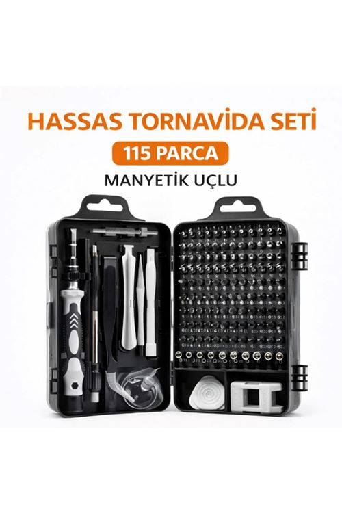 115 Parça Manyetik Uçlu Hassas Tornavida Seti