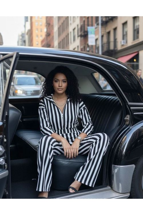 Kadın çizgi Detay Kadife Kumaş Hırka Pantolon Ikili Takım