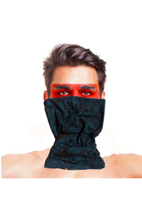 Baf Bandana Çoklu Kafatası Mavi Siyah Maske