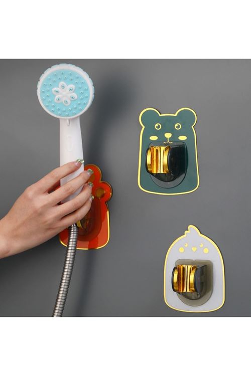 Yapışkanlı Hayvan Figürlü Hareketli Duş Başlığı Tutucu