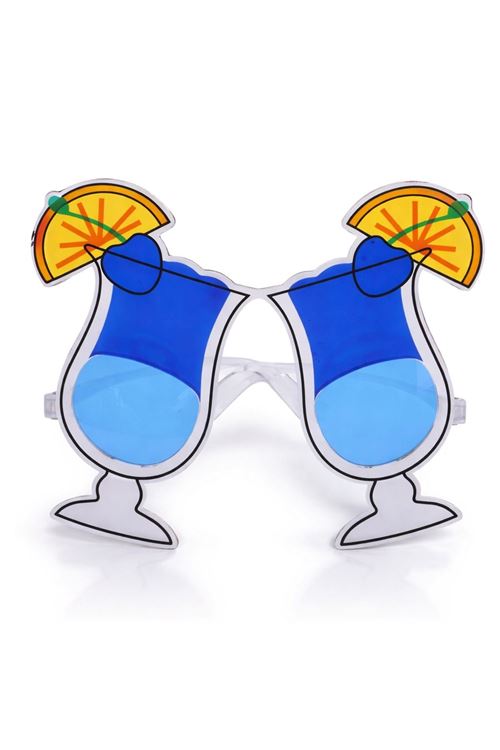 Mavi Kokteyl Bardak Parti Gözlüğü