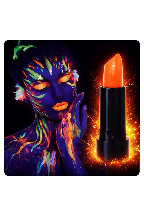UV Neon Turuncu Ruj – Karanlıkta Parlayan Makyaj Boyası