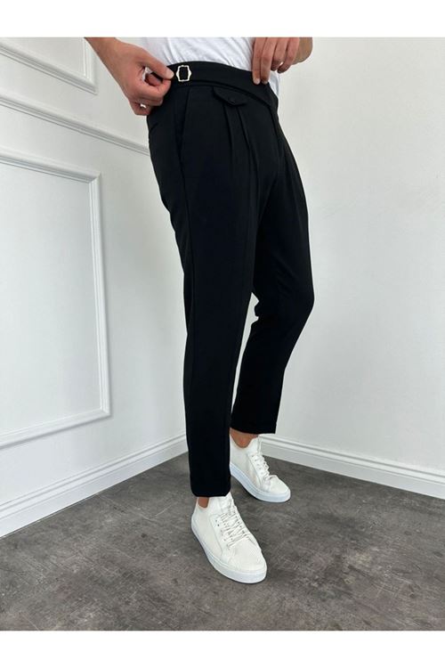 Erkek Bel Toka Detaylı Pileli Old Money Pantolon