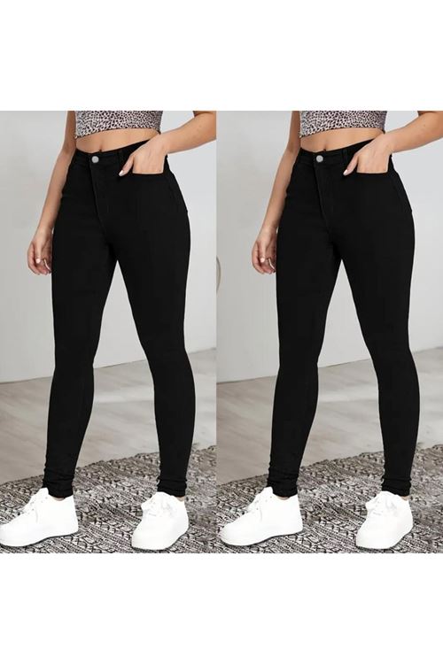 Kadın Yüksek Bel Dar Paça Likralı Pantolon