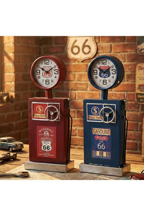 Klasik Benzinlik Tasarımlı Masaüstü Saat