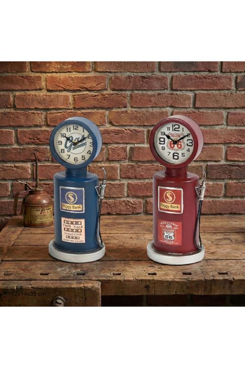 Retro Benzin Pompası Tasarımlı Masaüstü Saat