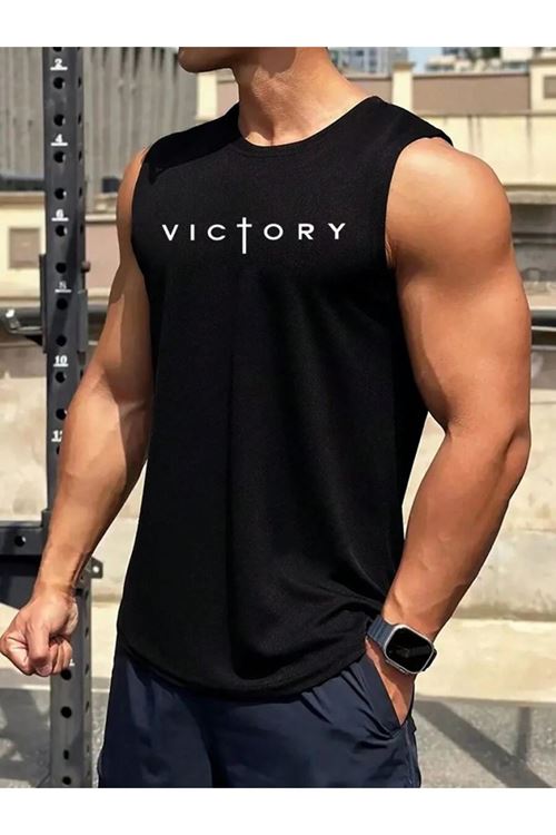 Erkek Victory Baskılı Süprem Kolsuz Tişört