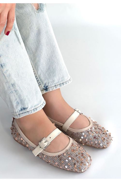 Moden Bej Süet Babae Ayakkabı