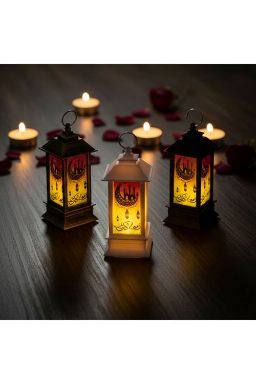 Ramazan Temalı Küçük Kare Kubbe LED Lamba