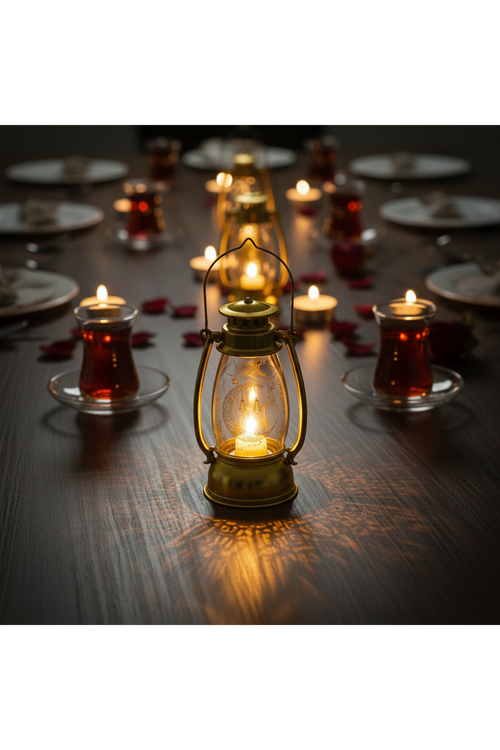 Ramazan Temalı Gold Gaz Lambası LED Işık