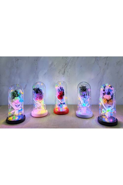 Işıklı Müzikli Romantik Gül Buketi