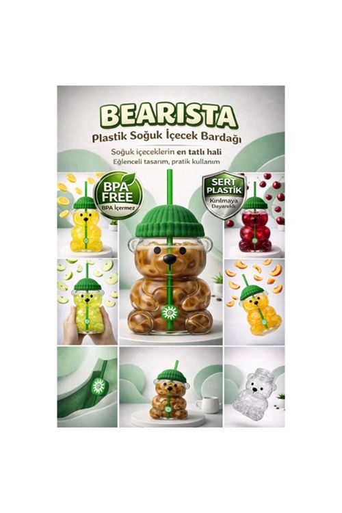 Bearista Plastik Soğuk İçecek Bardağı