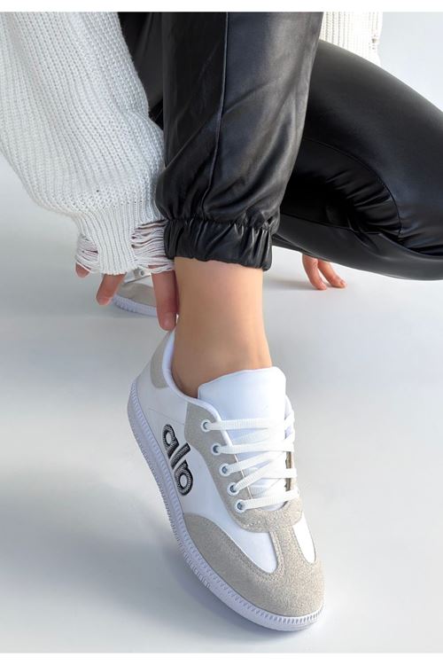 Lendo Beyaz Cilt Bağcıklı Spor Ayakkabı