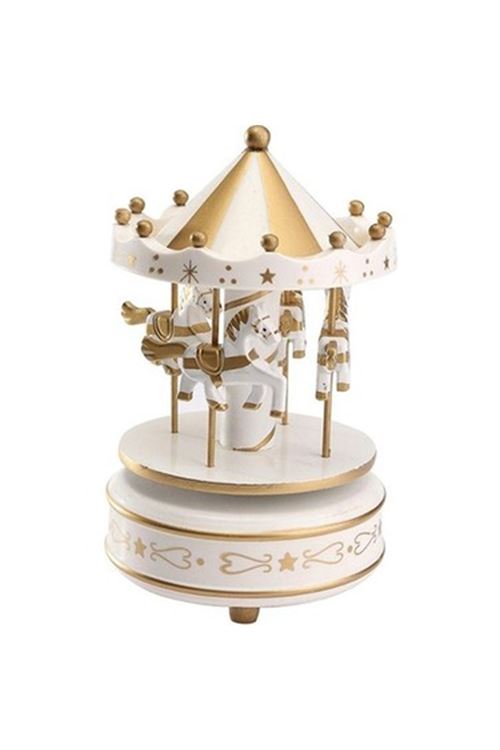 Atlı Karınca Müzik Kutusu Gold-Beyaz Renk