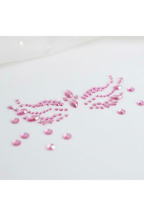 Pembe Taşlı Makyaj Yüz Süsü