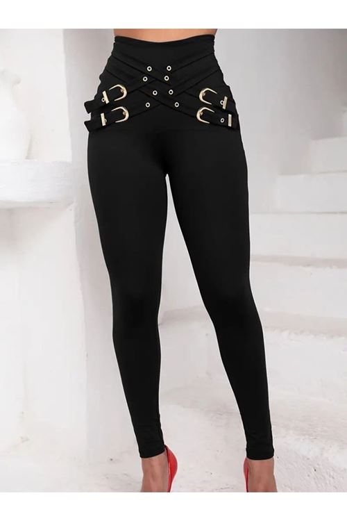 Kadın Yüksek Bel önden çapraz Kuş Göz Detaylı Dalgıç Tayt