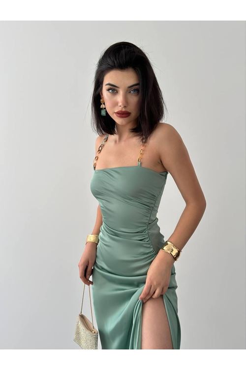 Oxpo Yırtmaç Detaylı Elbise