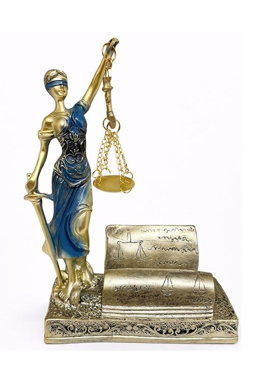 Polyester Kartvizitli Adalet Figürü