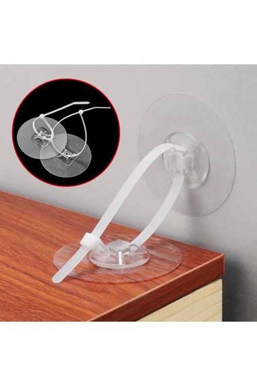 TBL Dekor® Yapışkanlı Eşya Sabitleyici Aparat Deprem Güvenliği Çocuk Koruma Sabitleme Aparatı 1 Çift