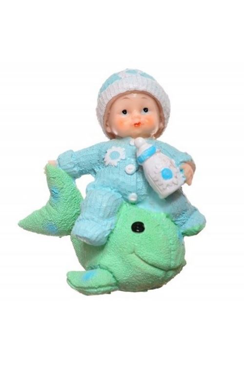 TBL Dekor® Decotown Hediyelik Sevimli Mavi Bebek Biblo Polyester Süs Eşyası