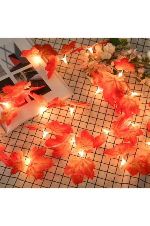 TBL Dekor® Sonbahar Konseptli Dekoratif Yaprak Desenli Şerit Led Gece Lamabası