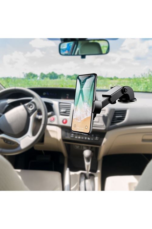 TBL Dekor® 360 Derece Dönen Torpido Üstü Uzunluk Ayarlamalı Vantuzlu Teleskopik Araç Telefon Tutucu