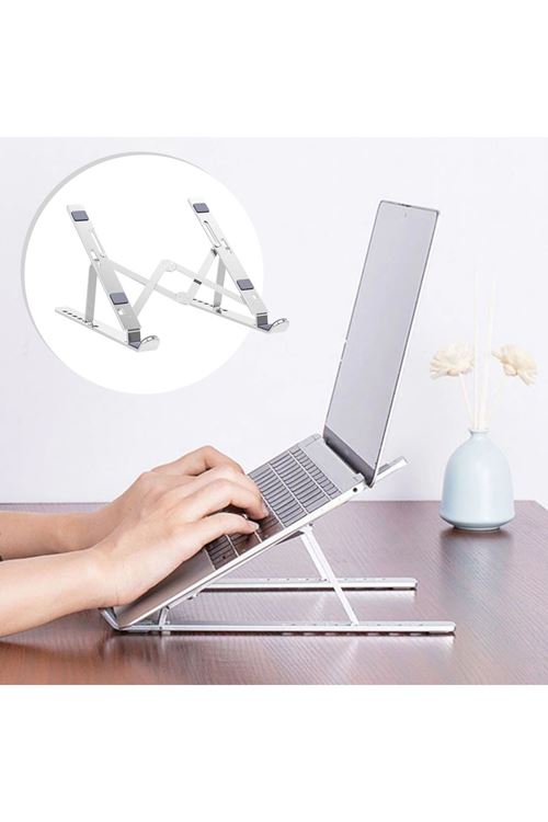 TBL Dekor® Ayarlanabilir Dizüstü Destek Tabanı Tamamen Katlanabilir Taşınabilir Laptop Yükseltici