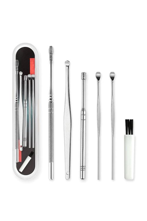 TBL Dekor® 6 Parça Paslanmaz Çelik Kulak Balmumu Toplayıcı Çıkarıcı Temizleyici Bakımı Çubuk Seti